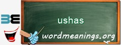 WordMeaning blackboard for ushas